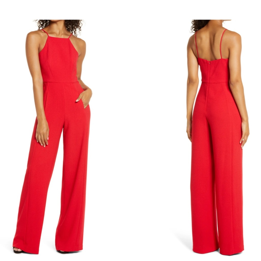 Black Halo Joaquin Sleeveless Wide-Leg Jumpsuit